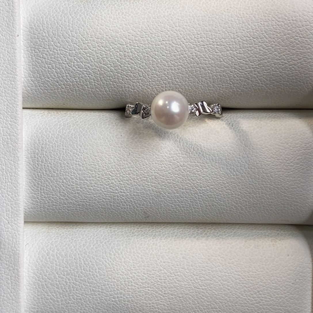 海水珍珠戒指银S925镶嵌