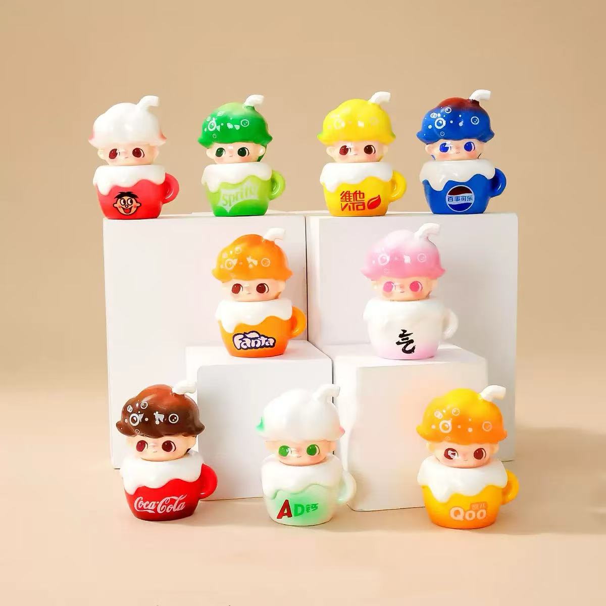 【迪莫饮料杯】开火车王元法卡通树脂可爱diy摆件