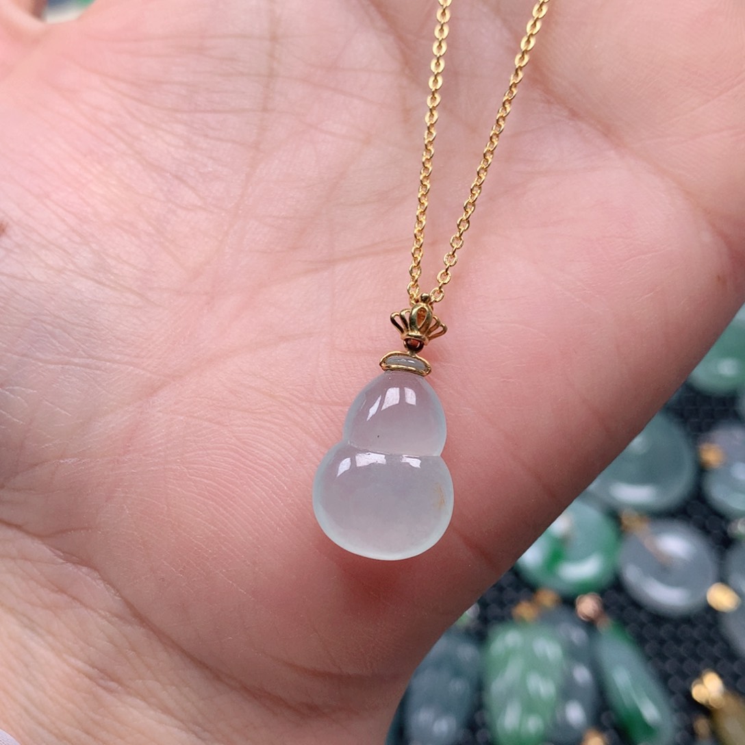 【闪购商品】翡翠吊坠(不含链)18K金镶嵌