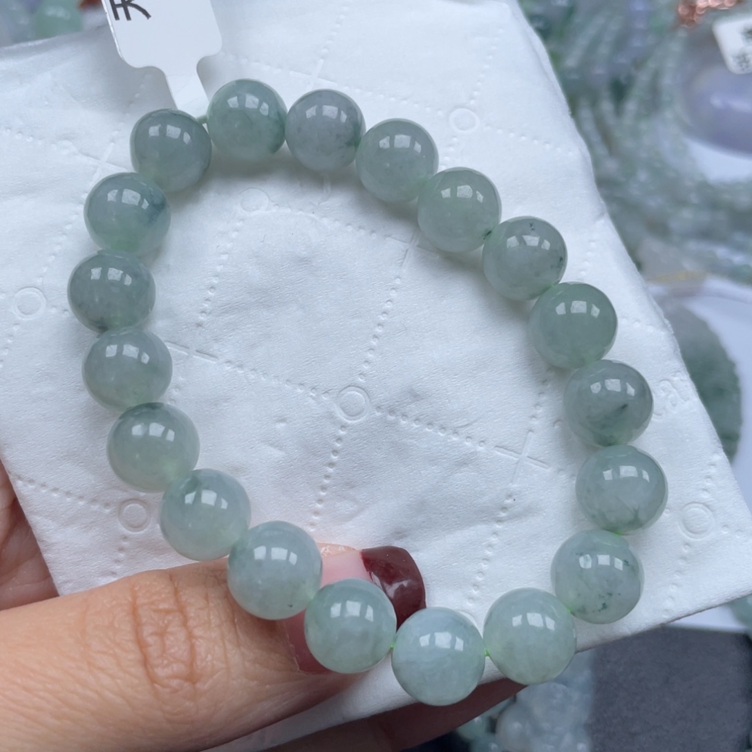 翡翠手链未镶嵌纯天然a货缅甸翡翠包邮9.8mm