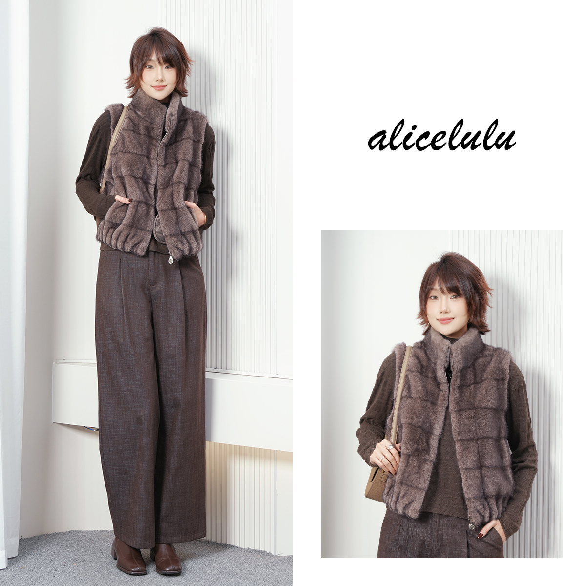 alicelulu 漠河传说.叠穿神器女装马甲柔糯顺滑 S2145800U