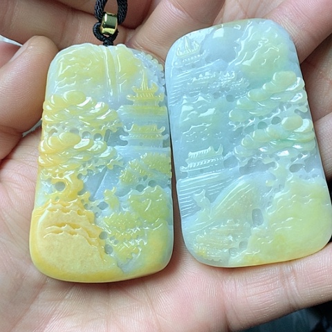 翡翠颈饰未镶嵌楠***主天然缅甸翡翠a货