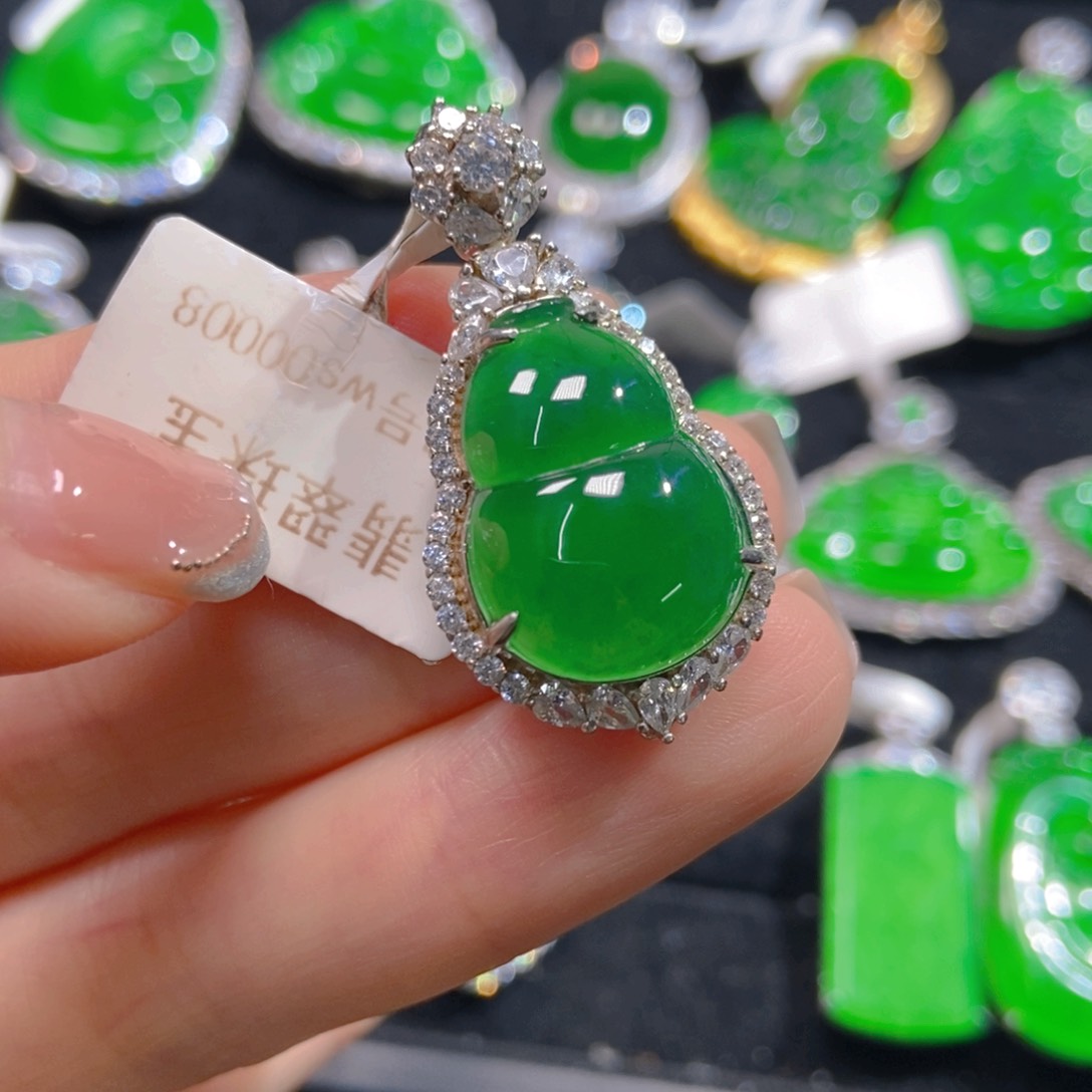 翡翠吊坠(不含链)银S925镶嵌