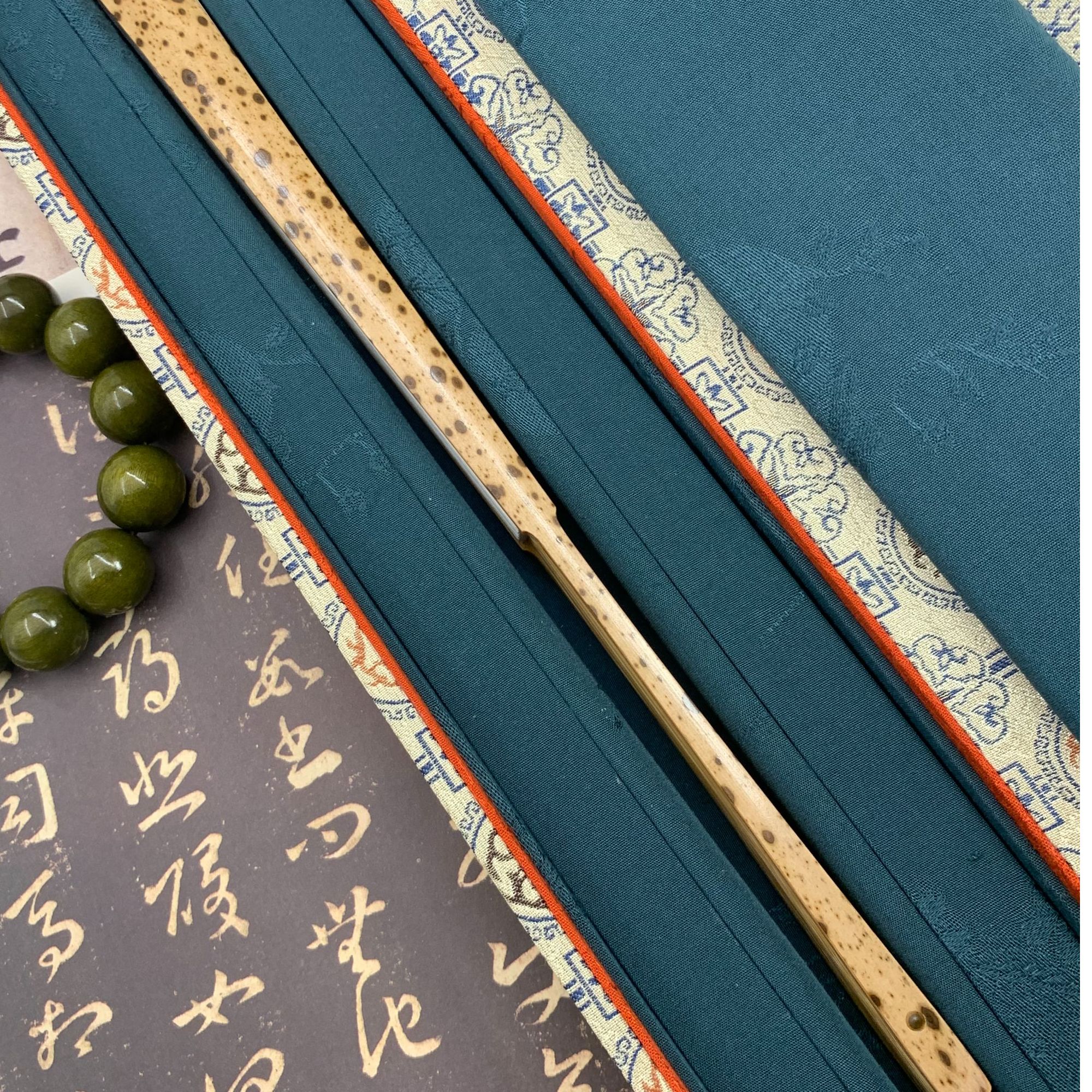 李恩健、刘和久花竹折扇-9.5寸2.0排口16方