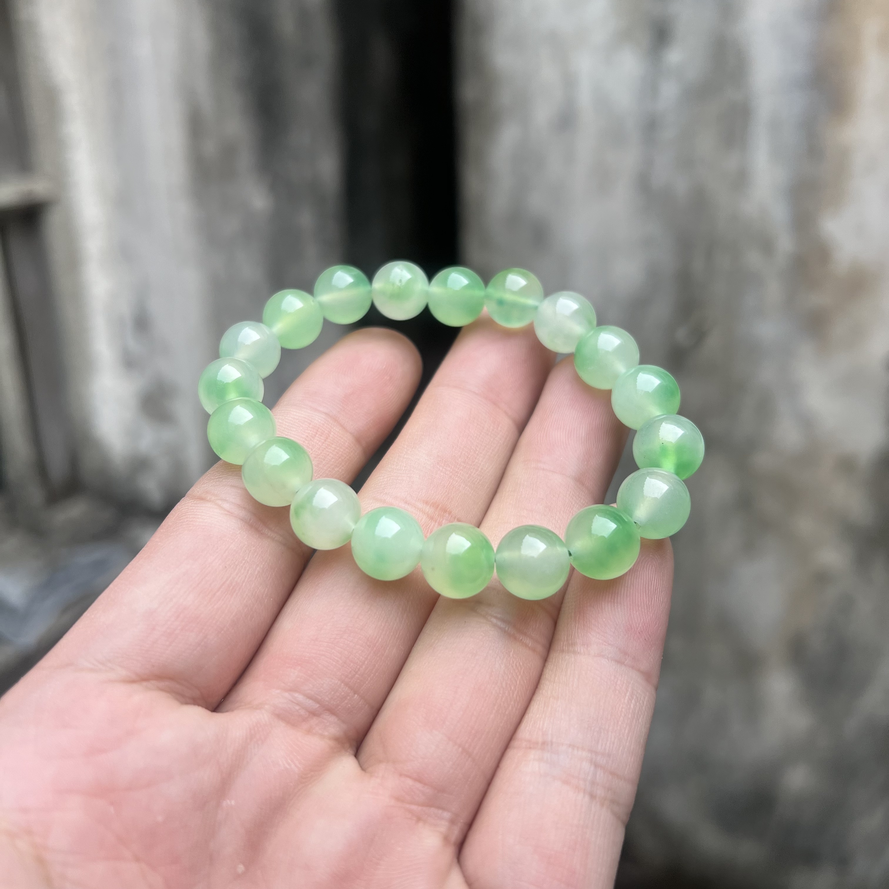 A786 绿飘单圈卡10mm手串百搭国风