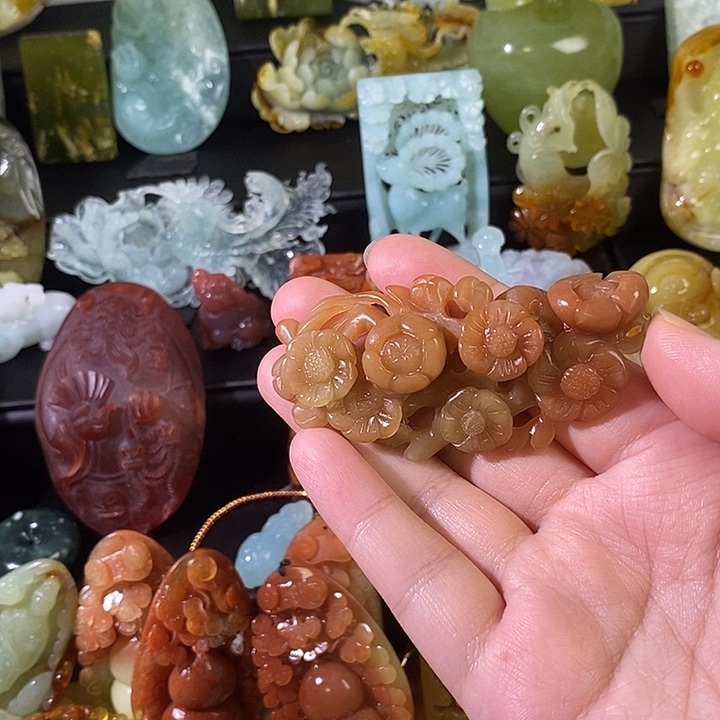 蛇纹石玉合金颈饰