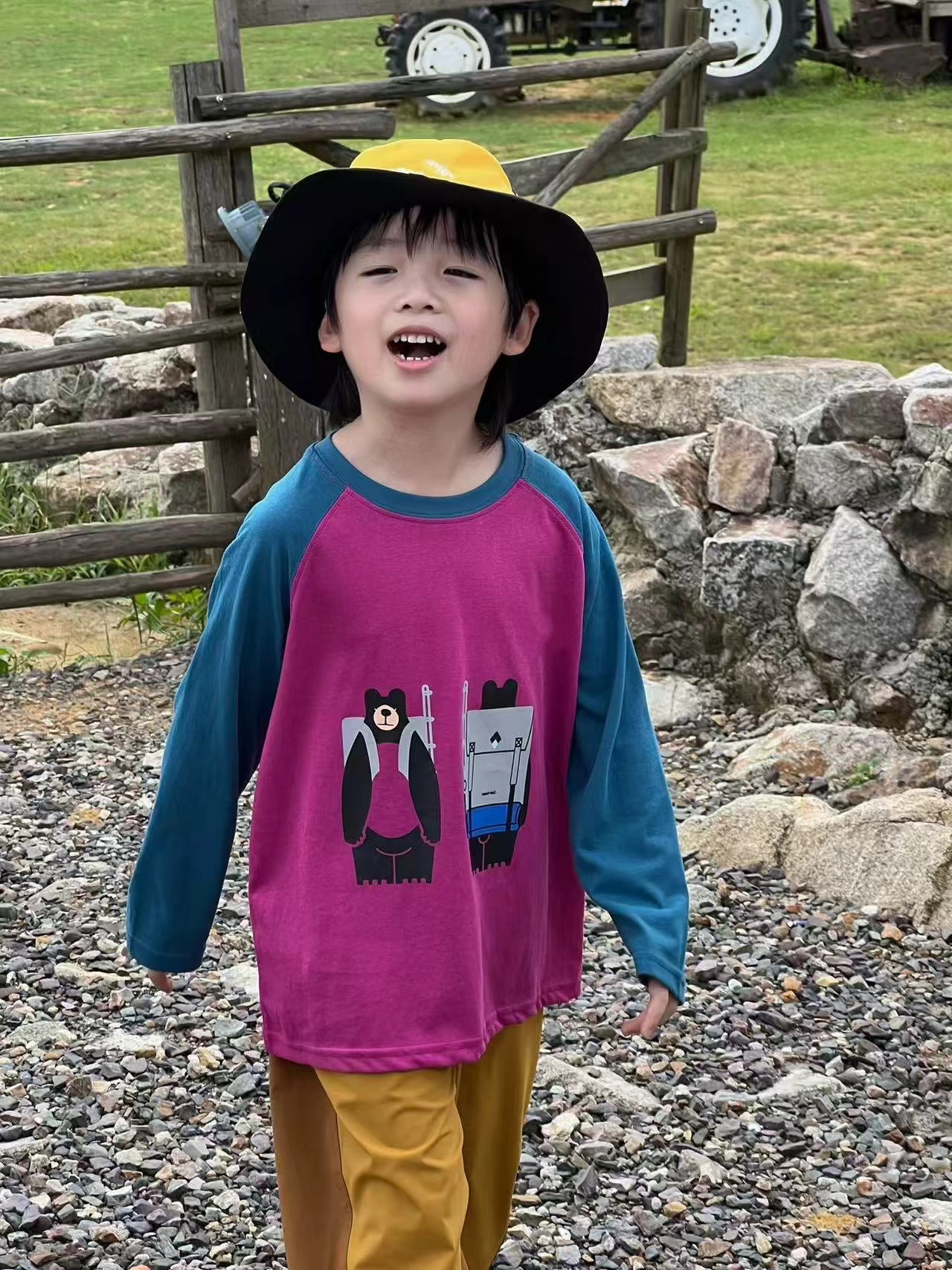 *7427【双面小熊】时尚百搭休闲儿童春秋长袖