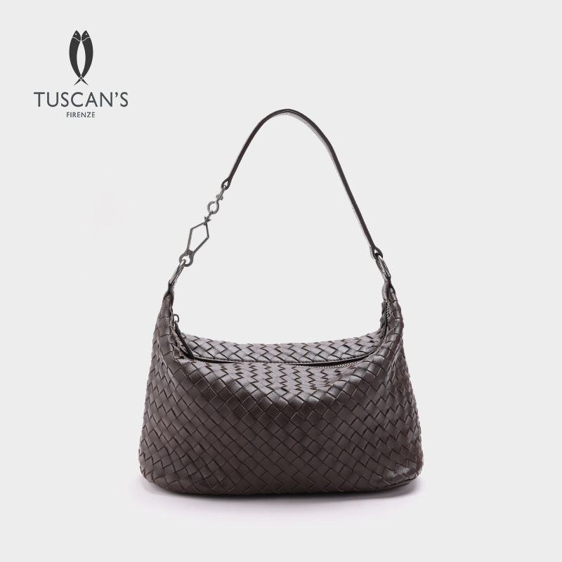 TUSCAN'S时尚编织枕头包羊皮简约手提包百搭单肩斜挎包双鱼女包