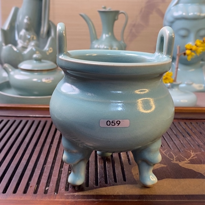 原产地汝瓷香炉一微微