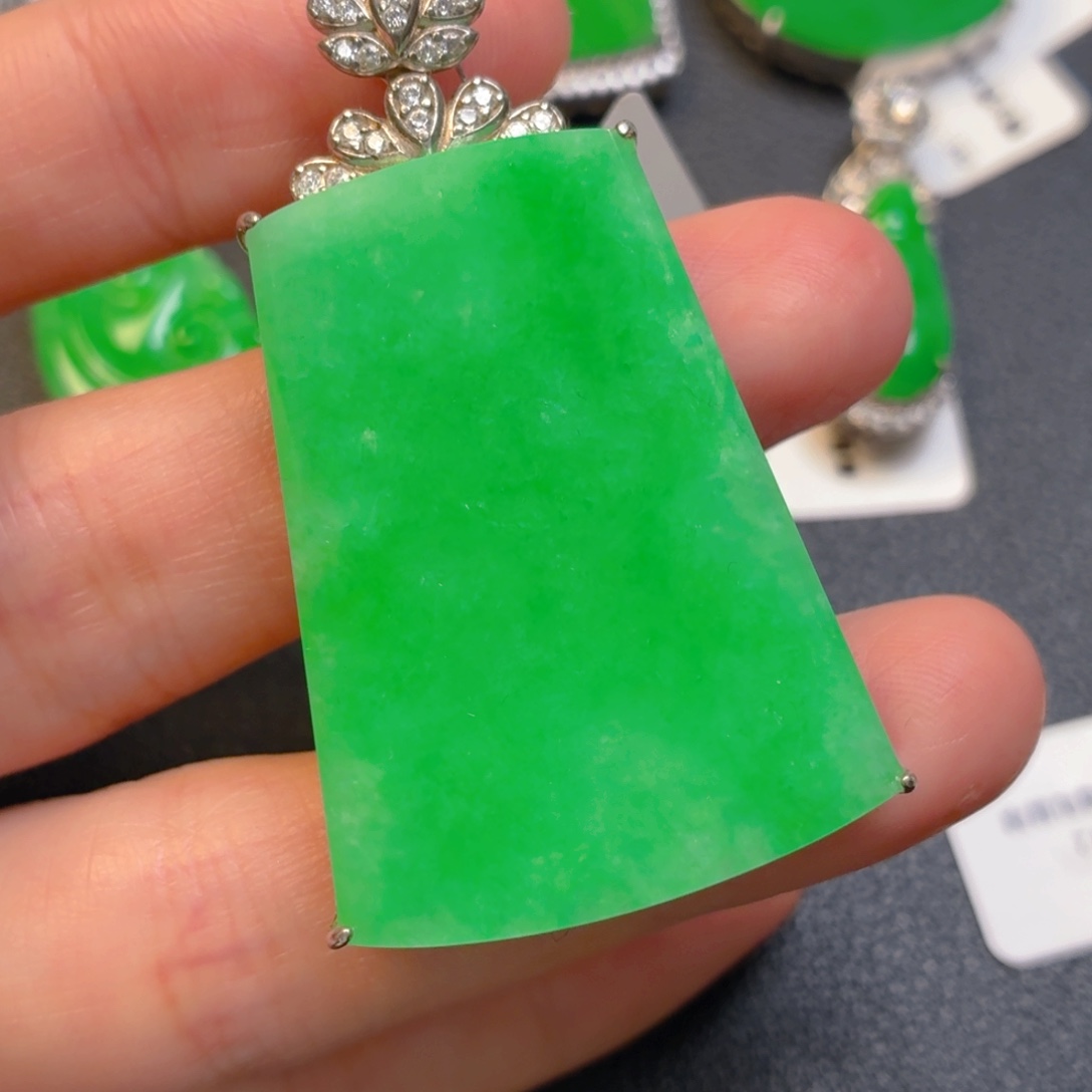 翡翠银S925镶嵌吊坠(不含链)