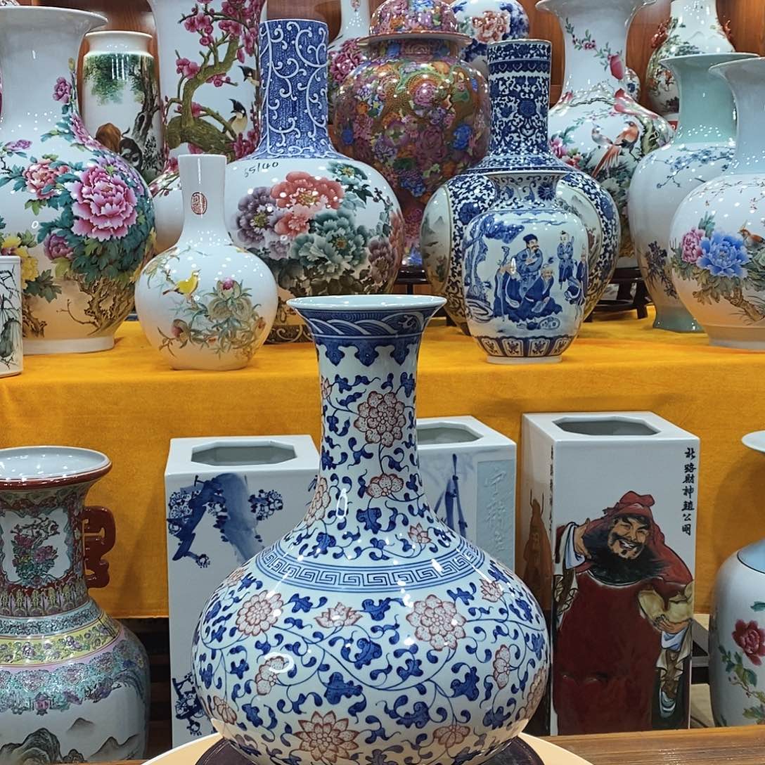 摆件城*景德镇陶瓷青花赏瓶