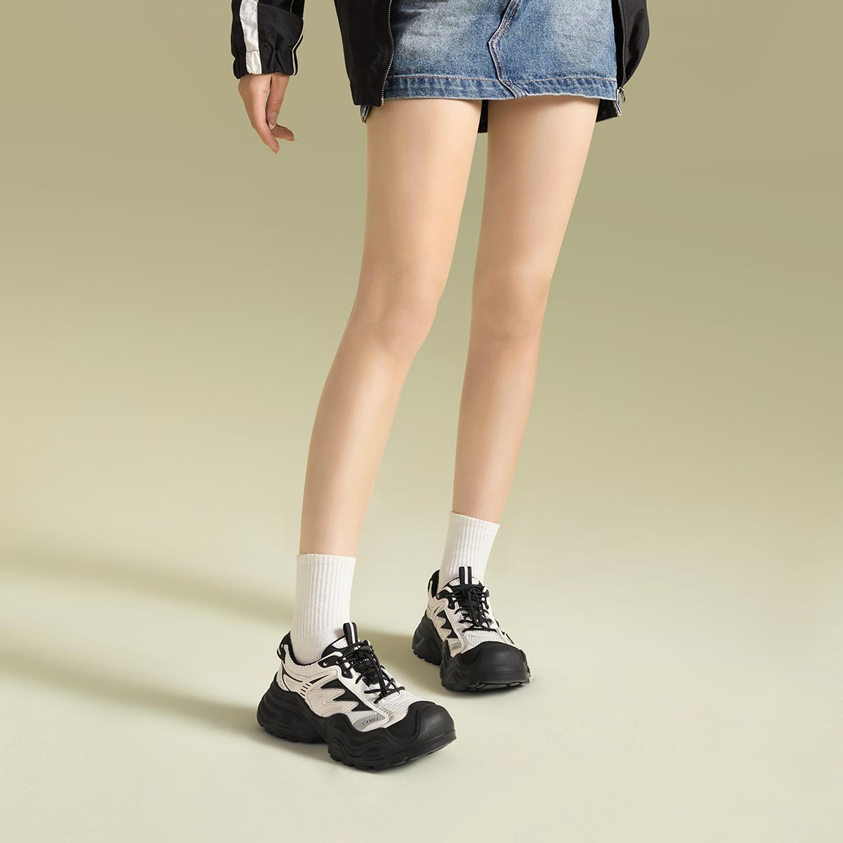 【慕斯丑萌】骆驼女鞋2025年新款户外徒步休闲丑萌鞋增高运动鞋子