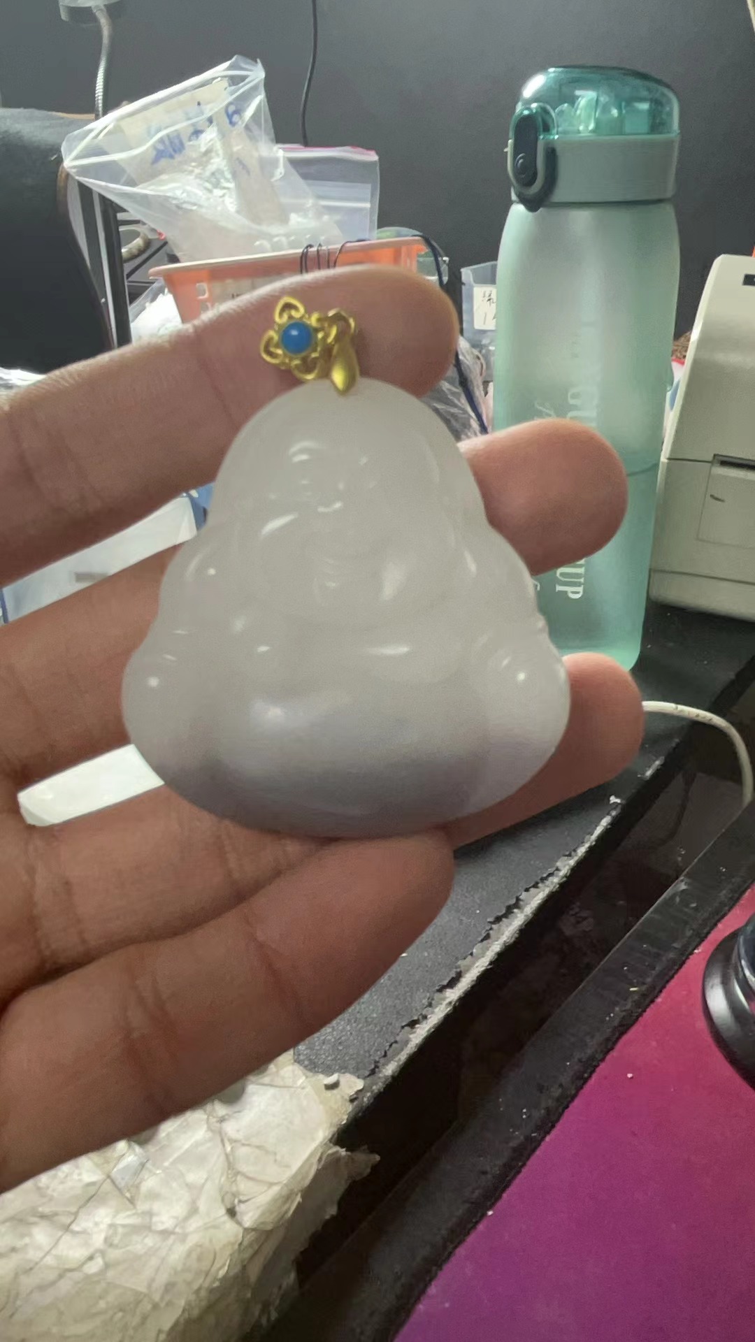 双色弥勒笑佛吊坠-111ML45015