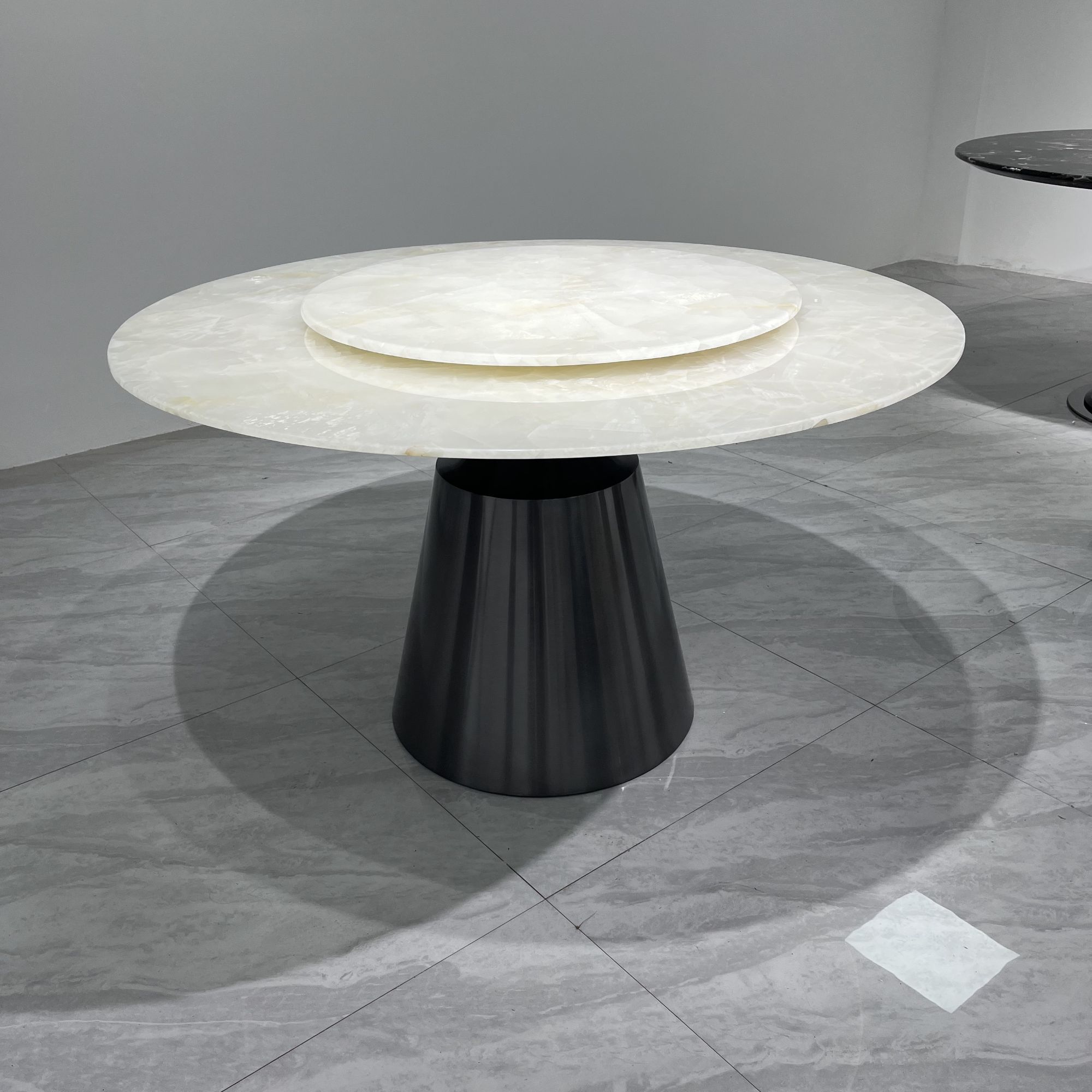 【雅稚家具】天然奢石餐桌轻奢时尚家用圆形餐桌椅客厅欧式简约饭桌