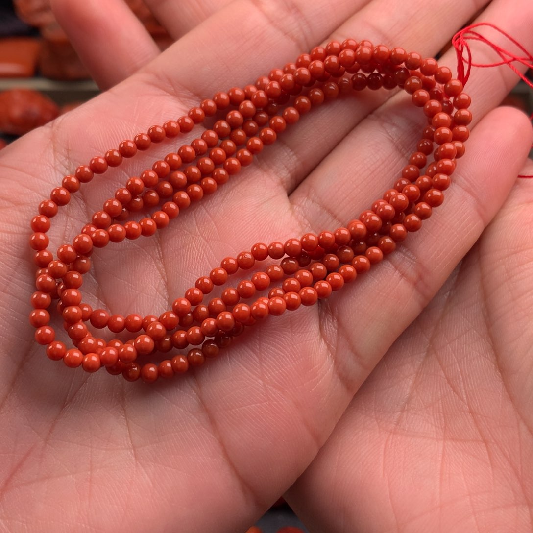南红玛瑙小米链3+未镶嵌