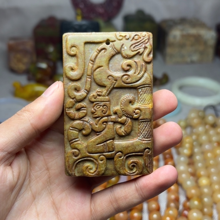 白玉菩提吊坠———