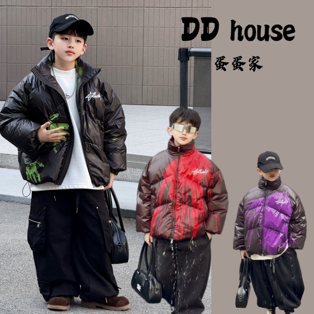 蛋蛋家【黑绿温变】25553冬季新款洋气黑绿温变棉服外套