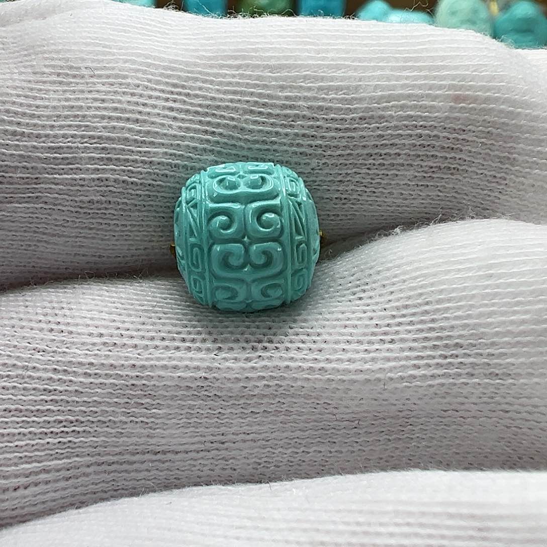 绿松石回纹珠 未镶嵌