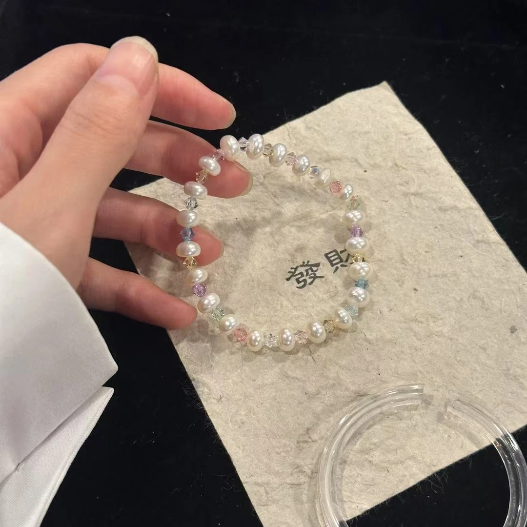 D71 天然淡水珍珠+华子设计款手串 颜色微差 多样性发一