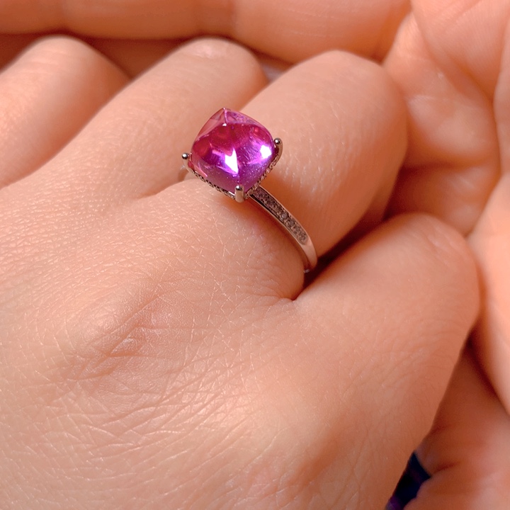 红宝石戒指银S925镶嵌王**店换金色托 新烧 不退换