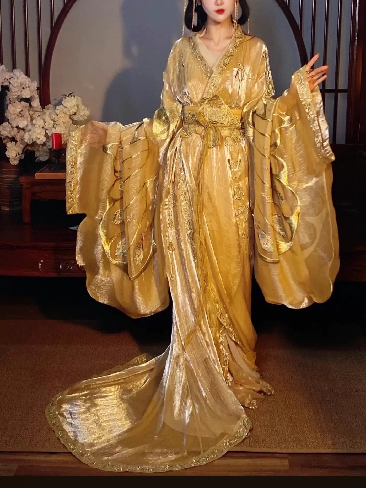 游园惊梦 重华复原战国袍重工绣花汉服齐腰交领显瘦魏晋风拖尾仙