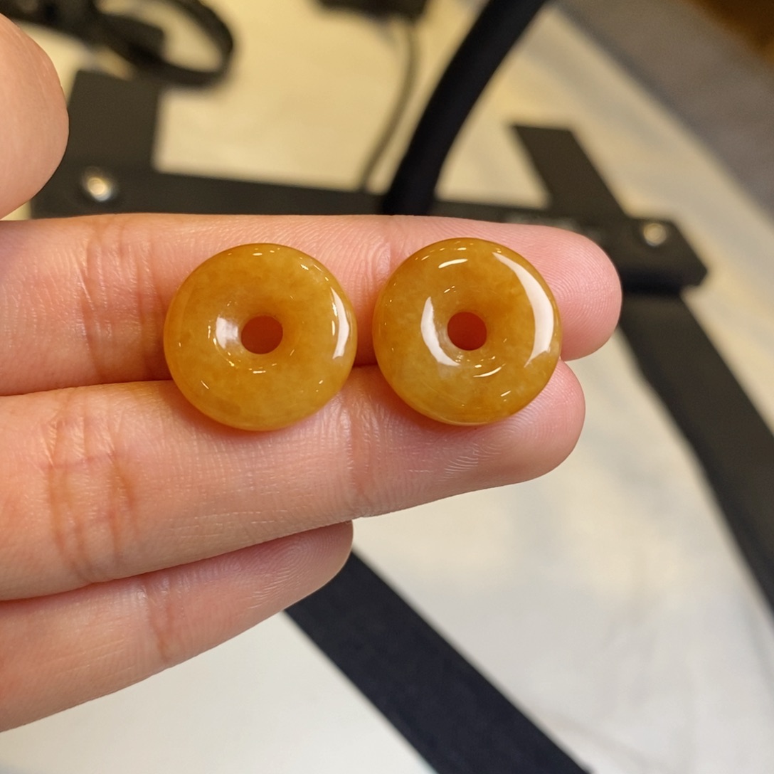 翡翠耳饰未镶嵌裸石甜甜圈