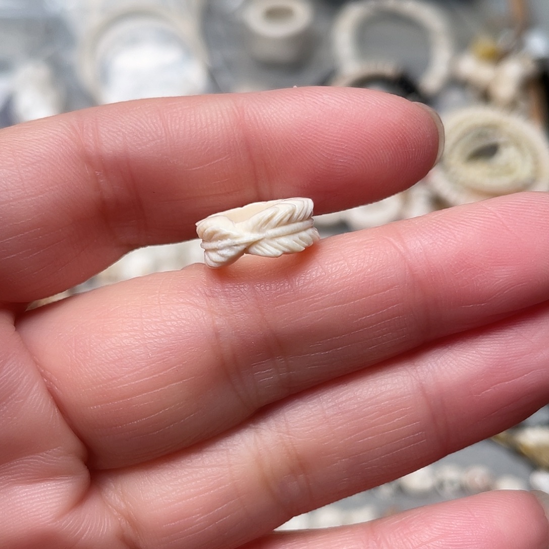 猛犸象牙手串/手链/手镯羽毛卡环