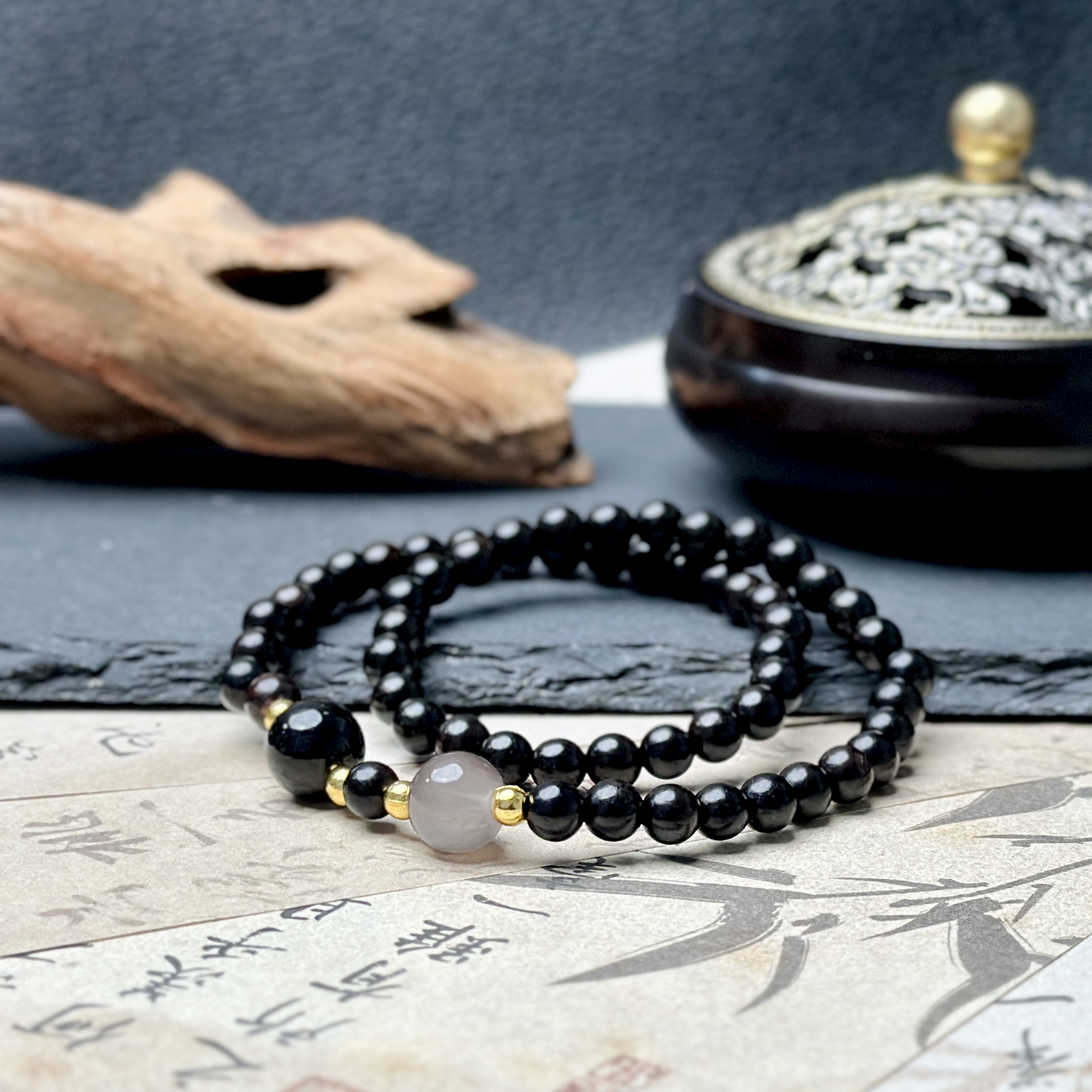 小叶紫檀多圈手串无礼盒1006