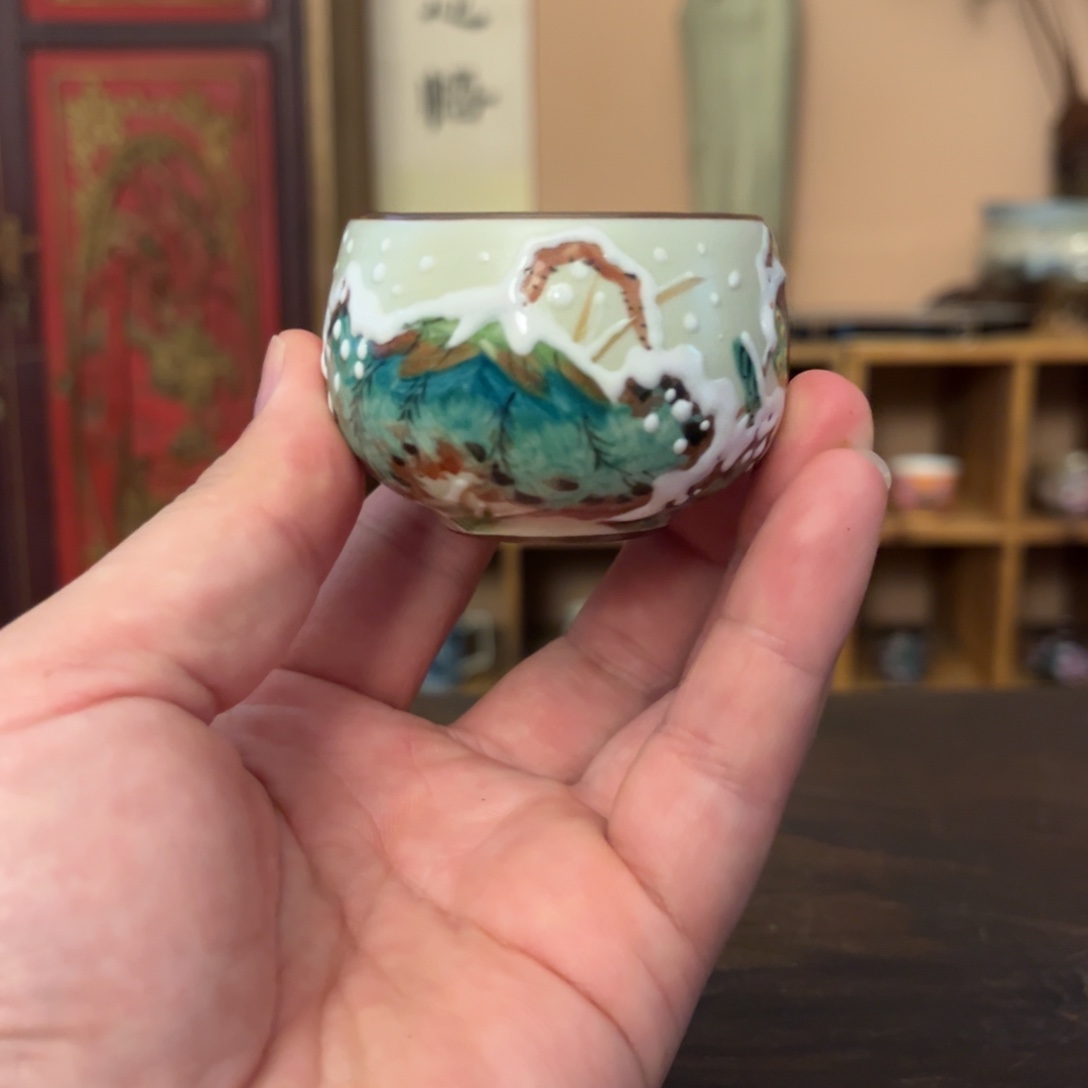 柴烧纯手工手绘陶瓷