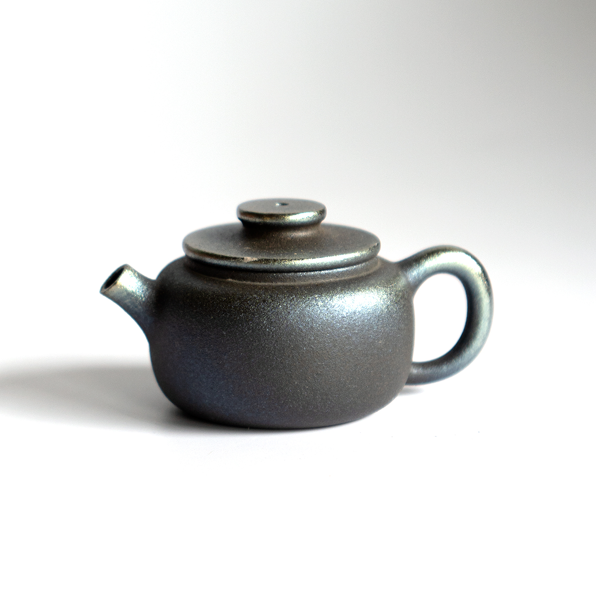 云水山涧建水紫陶微瑕小容量柴烧壶小苹果 平纽