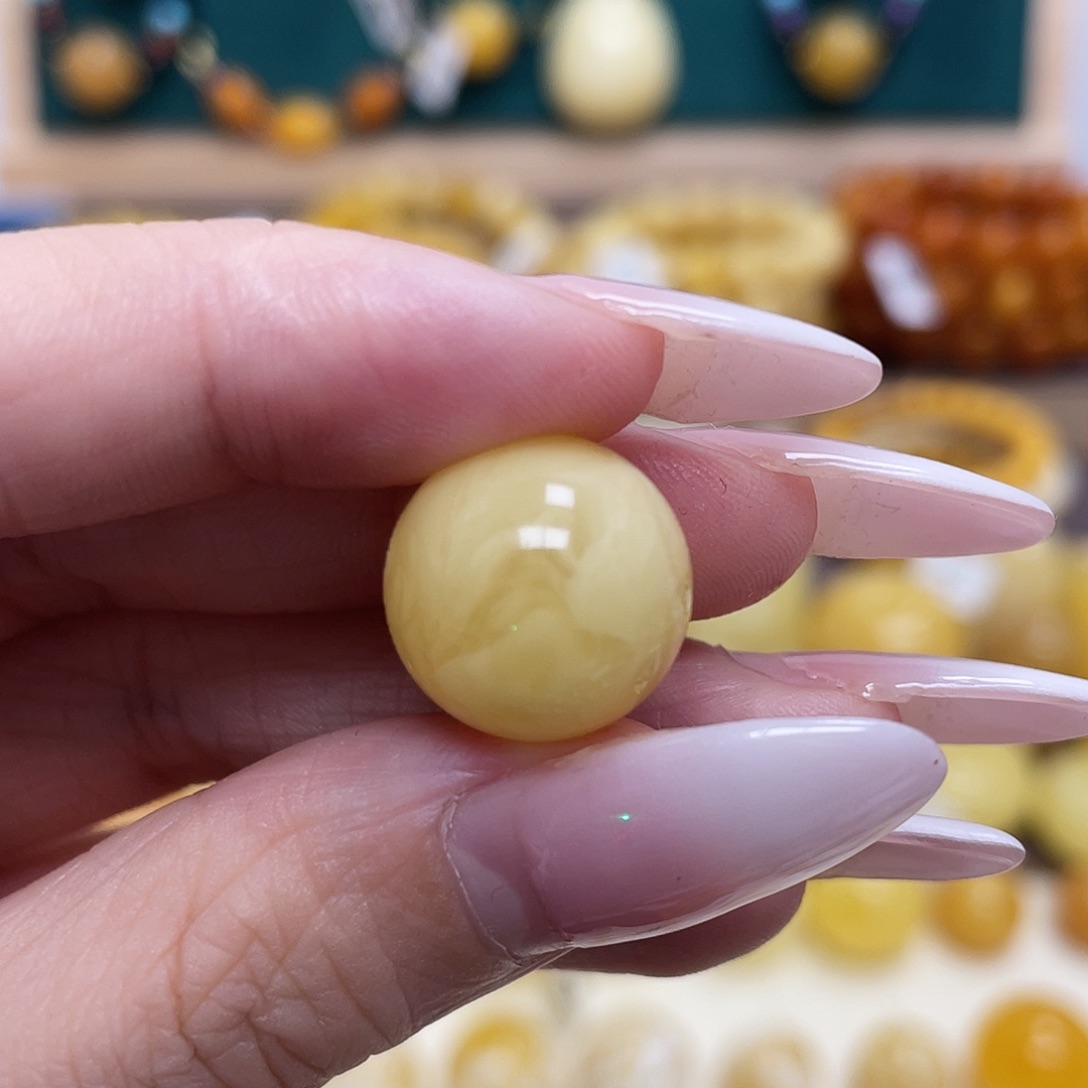 蜜蜡未镶嵌珠宝奇石15mm瑕