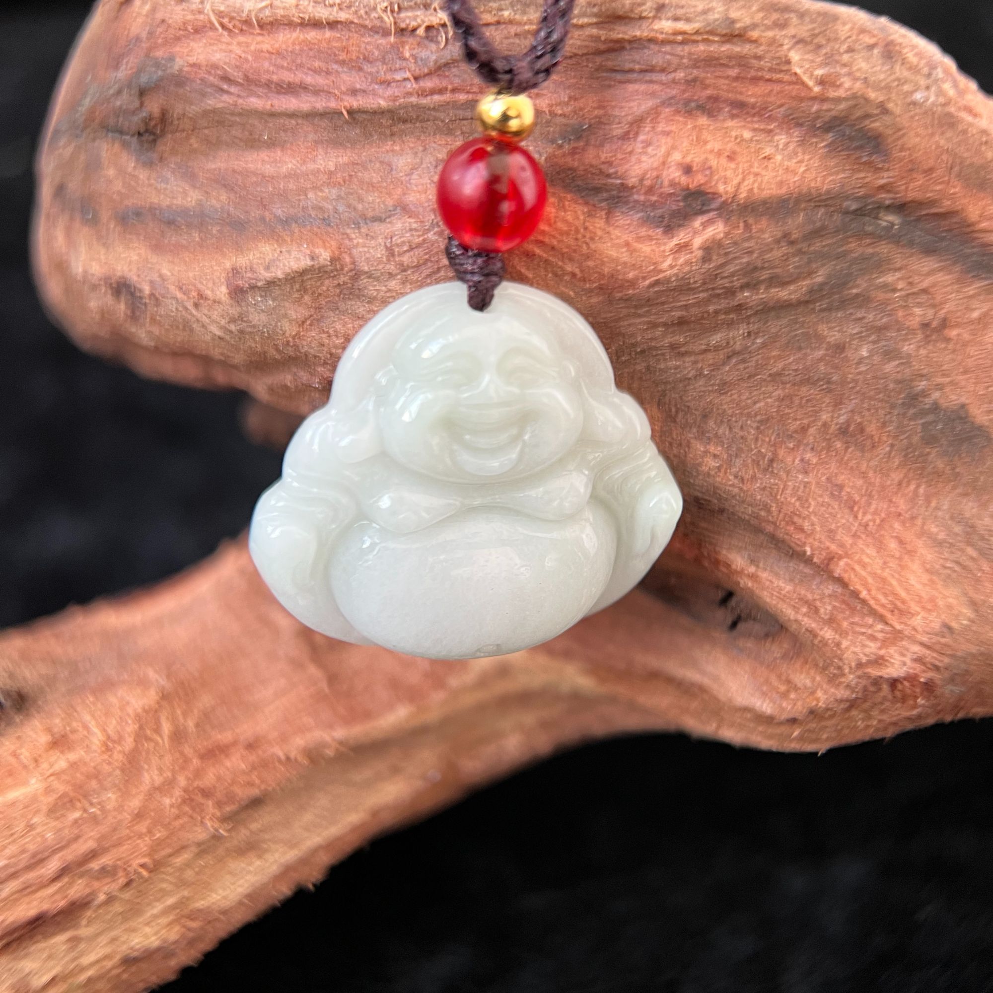 【福利品】天然缅甸A货翡翠25mm佛公笑口常开