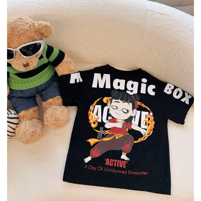 亿洋童装定制”高奢小哪吒"儿童夏季限量款短袖C2025