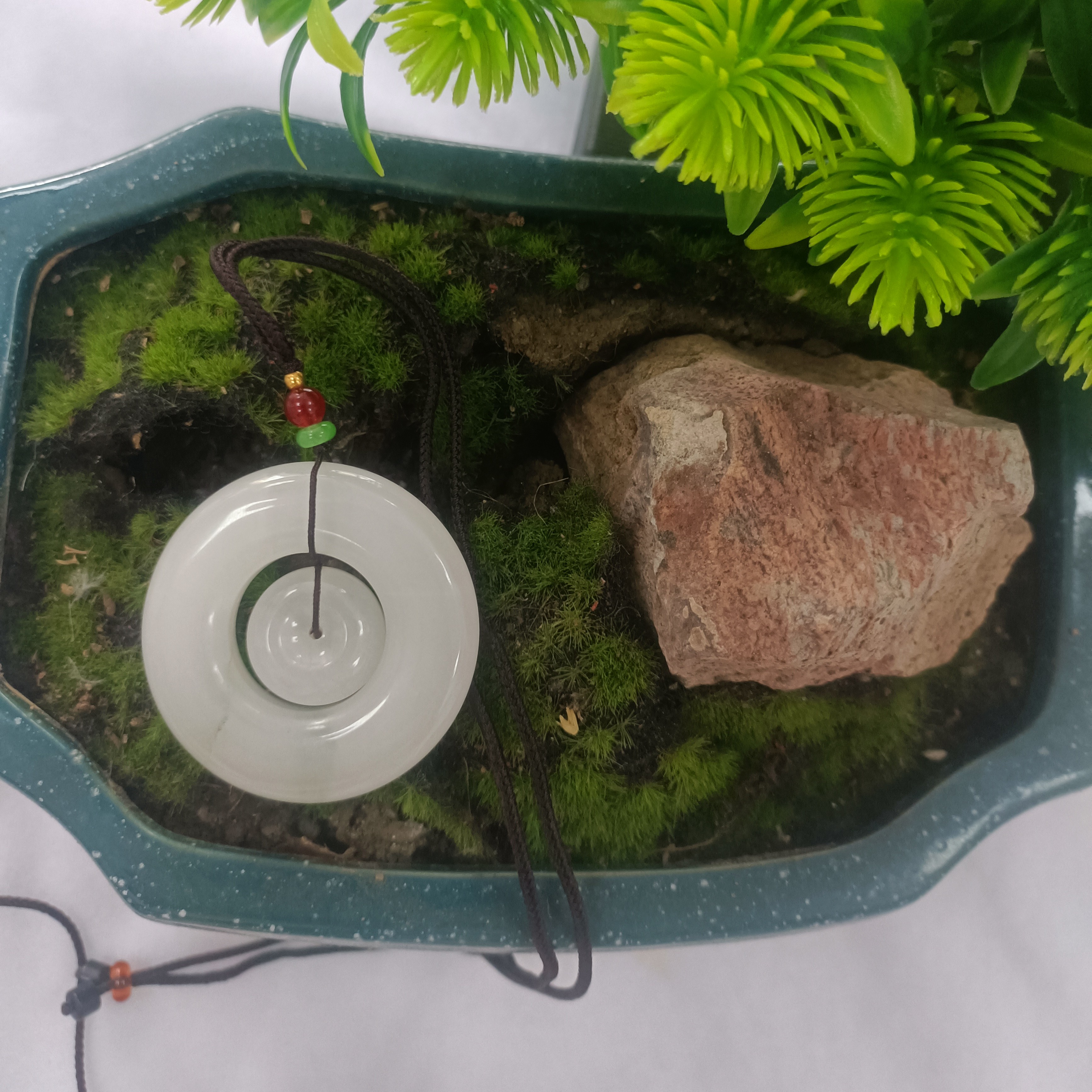 非金属皮质吊坠 天山翠母子平安扣