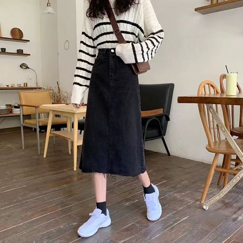0537 2025春季新款高腰显瘦包臀牛仔半裙b1-2