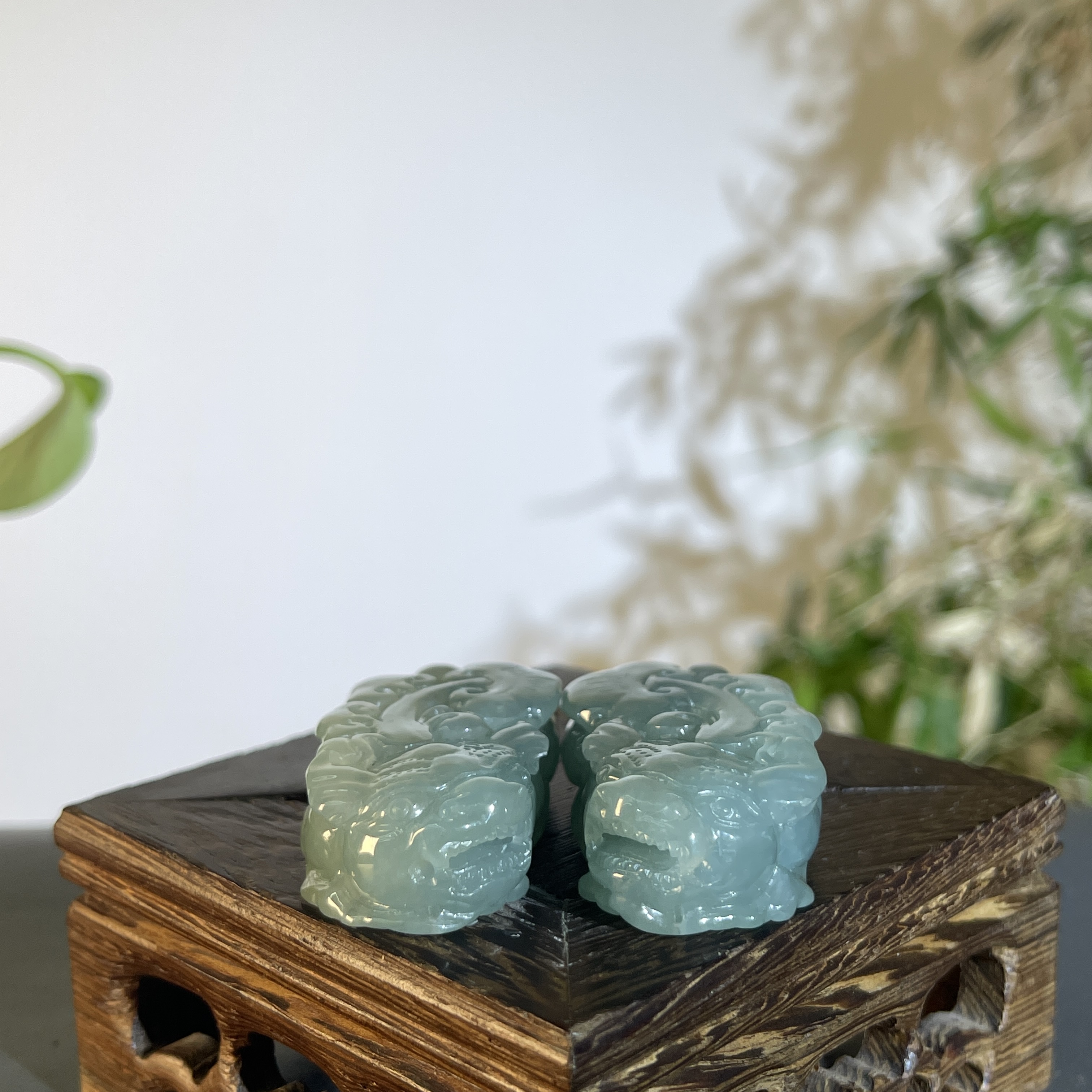 JTA08-97 天然缅甸翡翠A货 一对貔貅