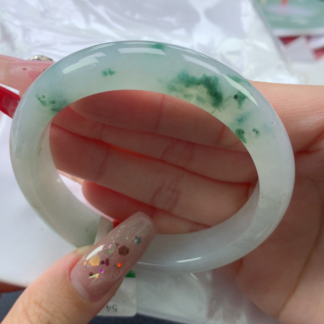 翡翠未镶嵌手镯55正圈