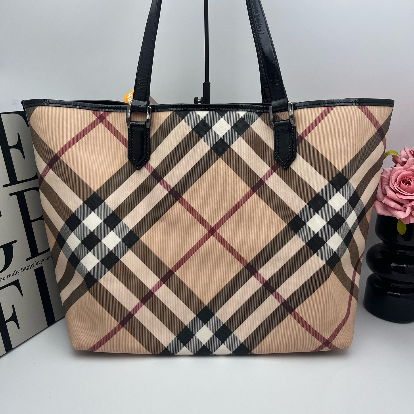 95新 BURBERRY/博柏利 博柏利/bbr老花格纹托特 xy 9047