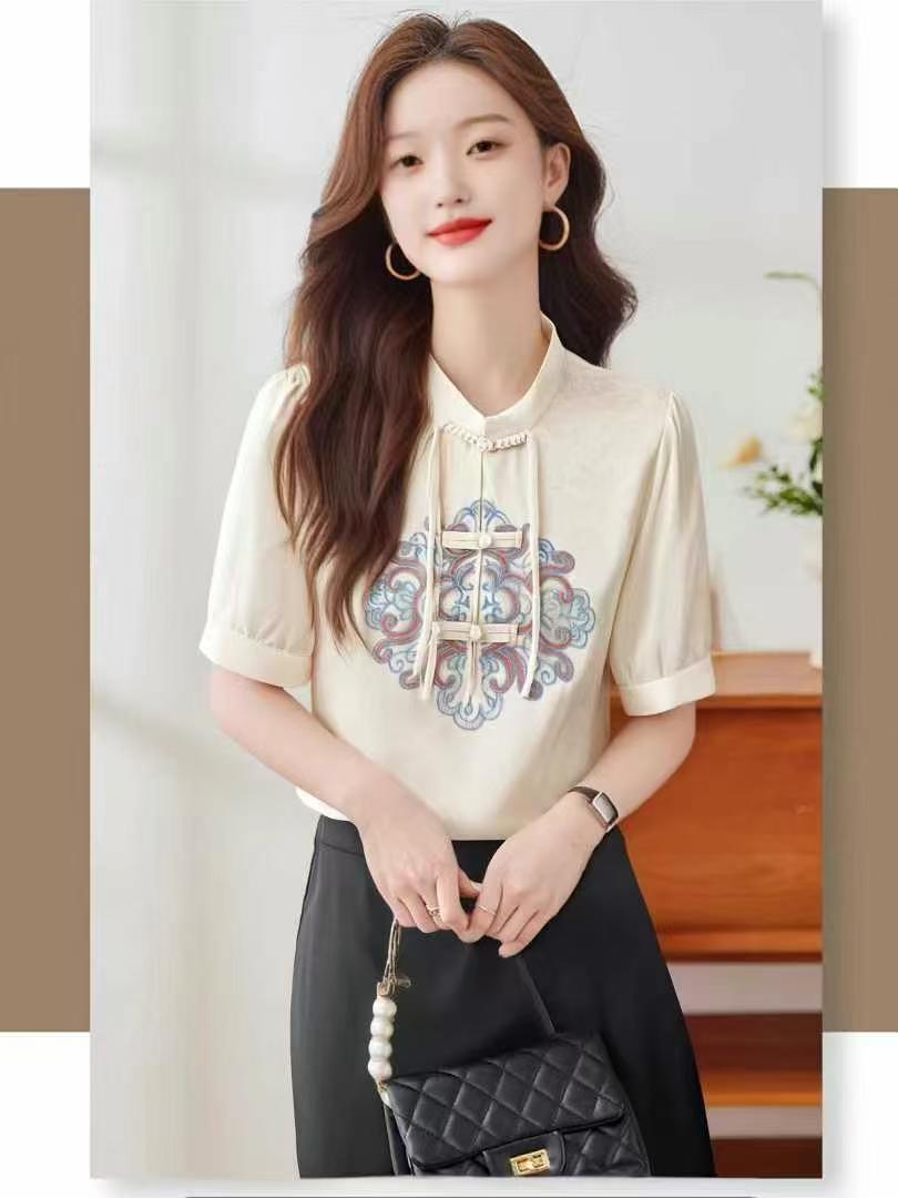 6801 X 夏季女士时尚百搭国风小衫 F347