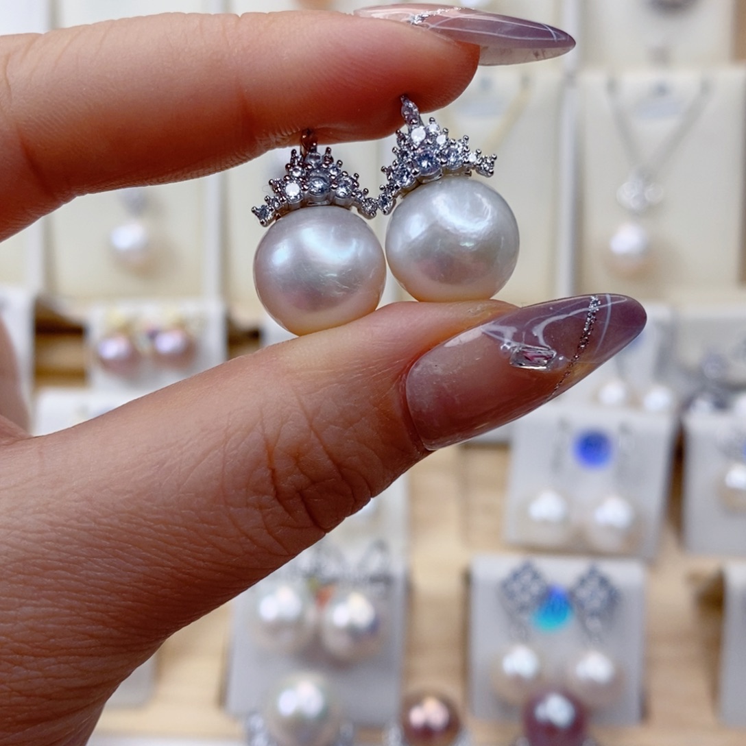 淡水珍珠耳饰合金