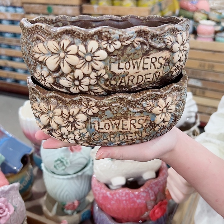 有孔.凑满10元发货多肉陶瓷花盆！