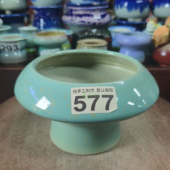 景德镇手工高温陶瓷：高脚飞碟内口14高13.5