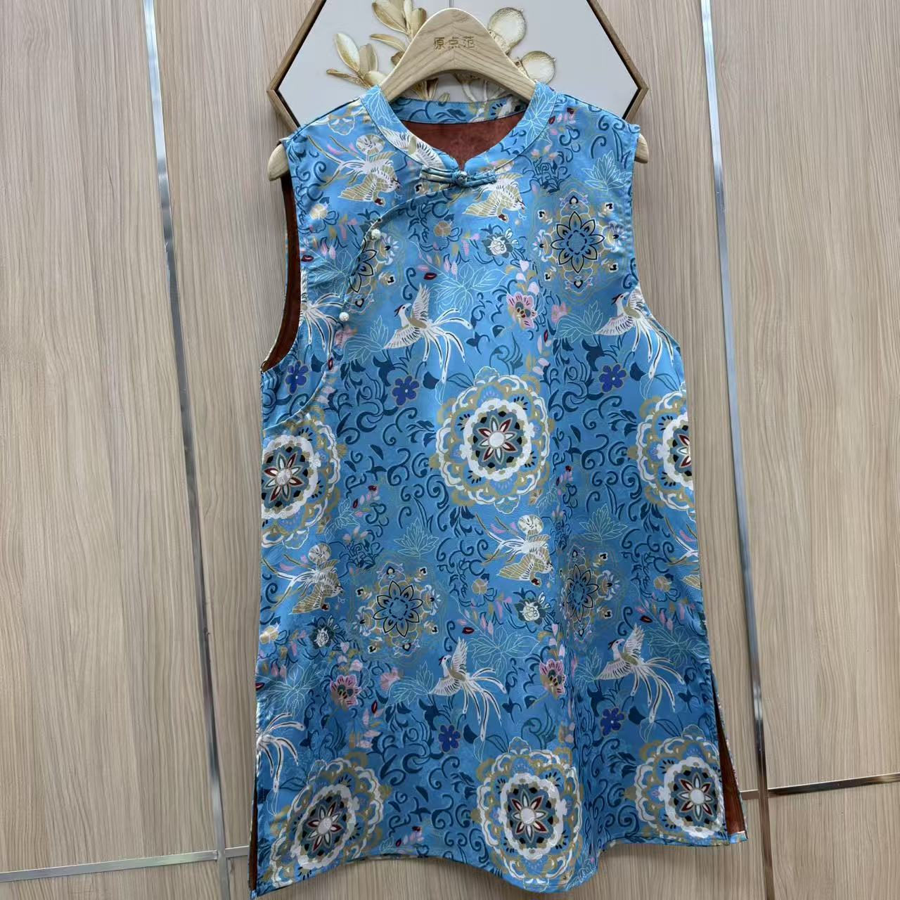 【凤尾花】中式风宽松型背心印花套装嬉皮部落风小香风1266