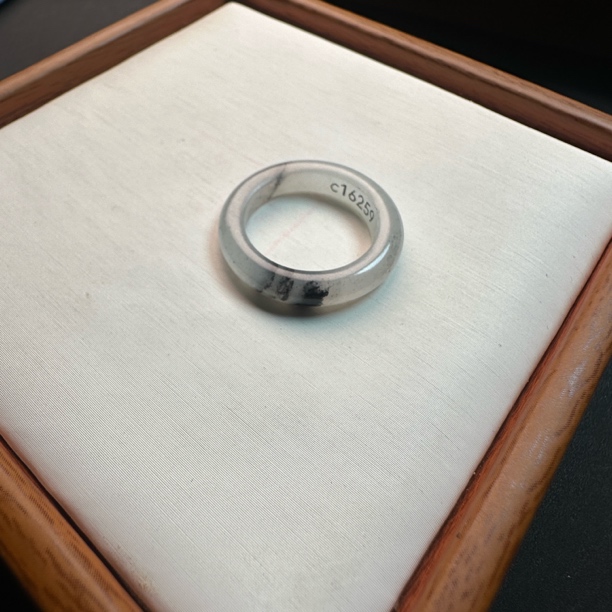 和田玉青花戒圈14号