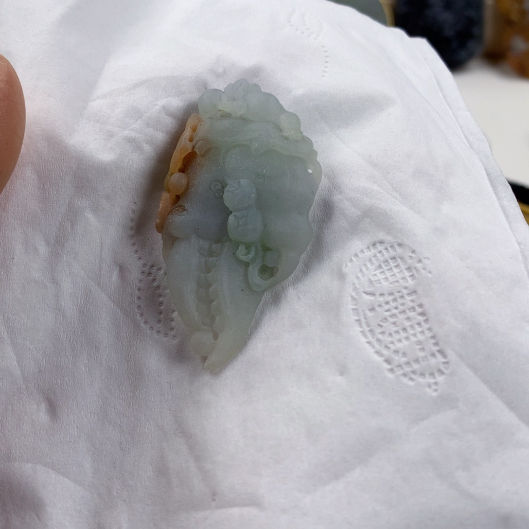 定制翡翠未镶嵌八方来财 毛货无鉴赏期