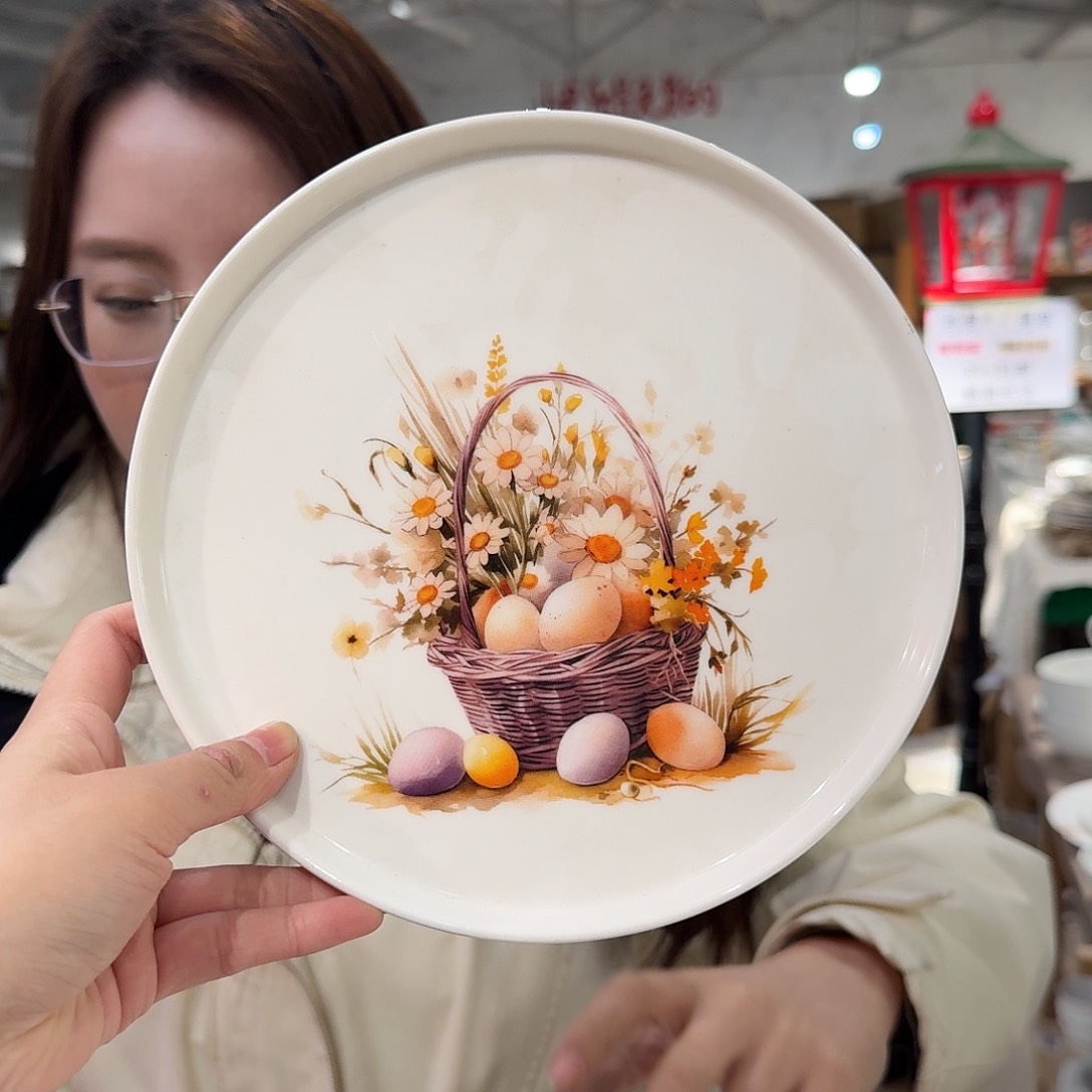 瓷骨瓷8英寸20cm平盘2只外贸骨瓷