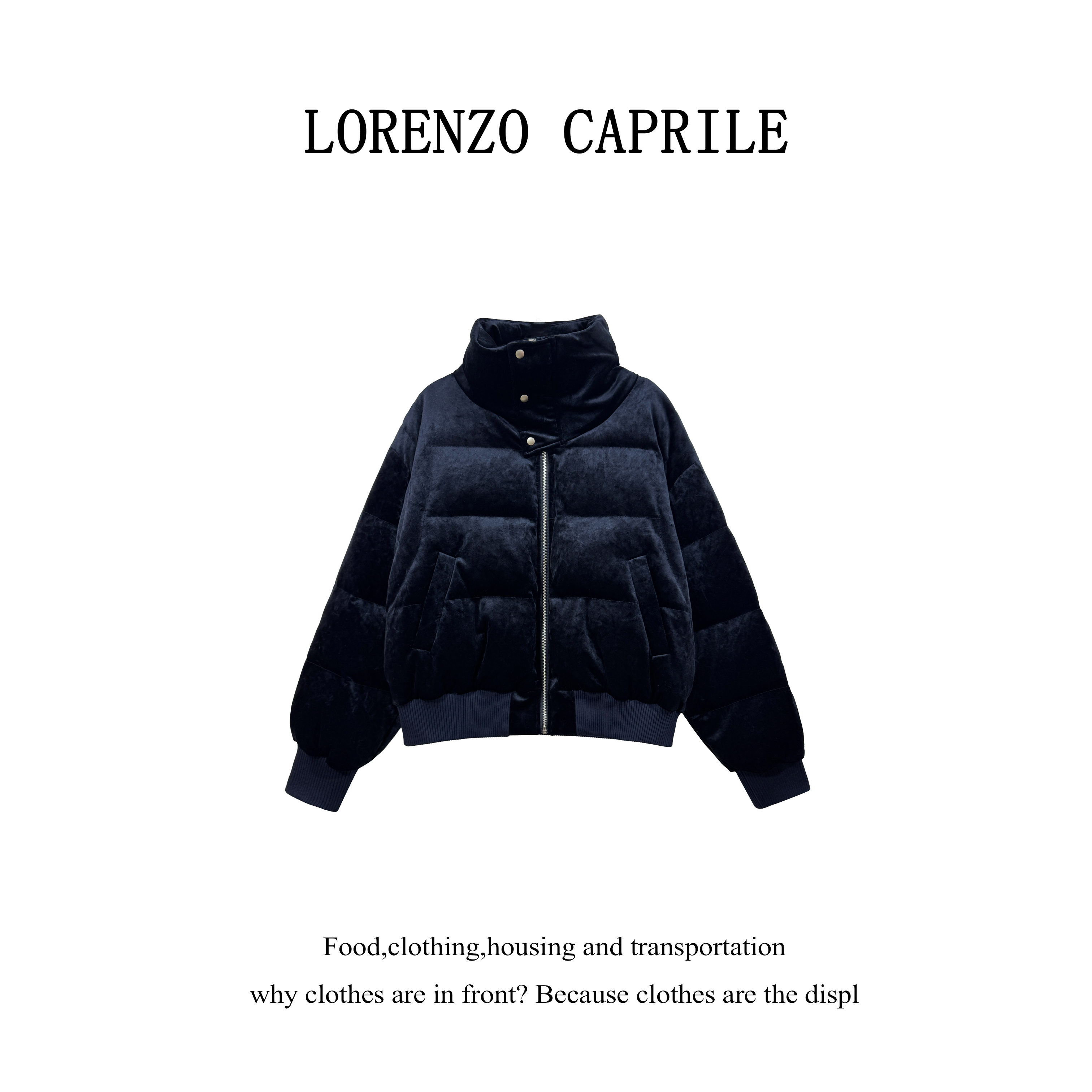 LC408-冬季新款三醋酸冰川蓝金丝绒短款面包服棉服