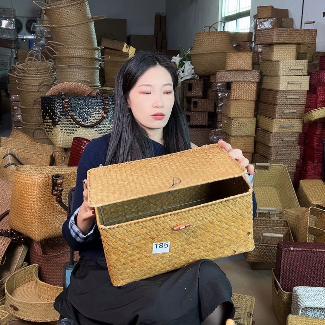 草编草编包/草编收纳盒带瑕疵
