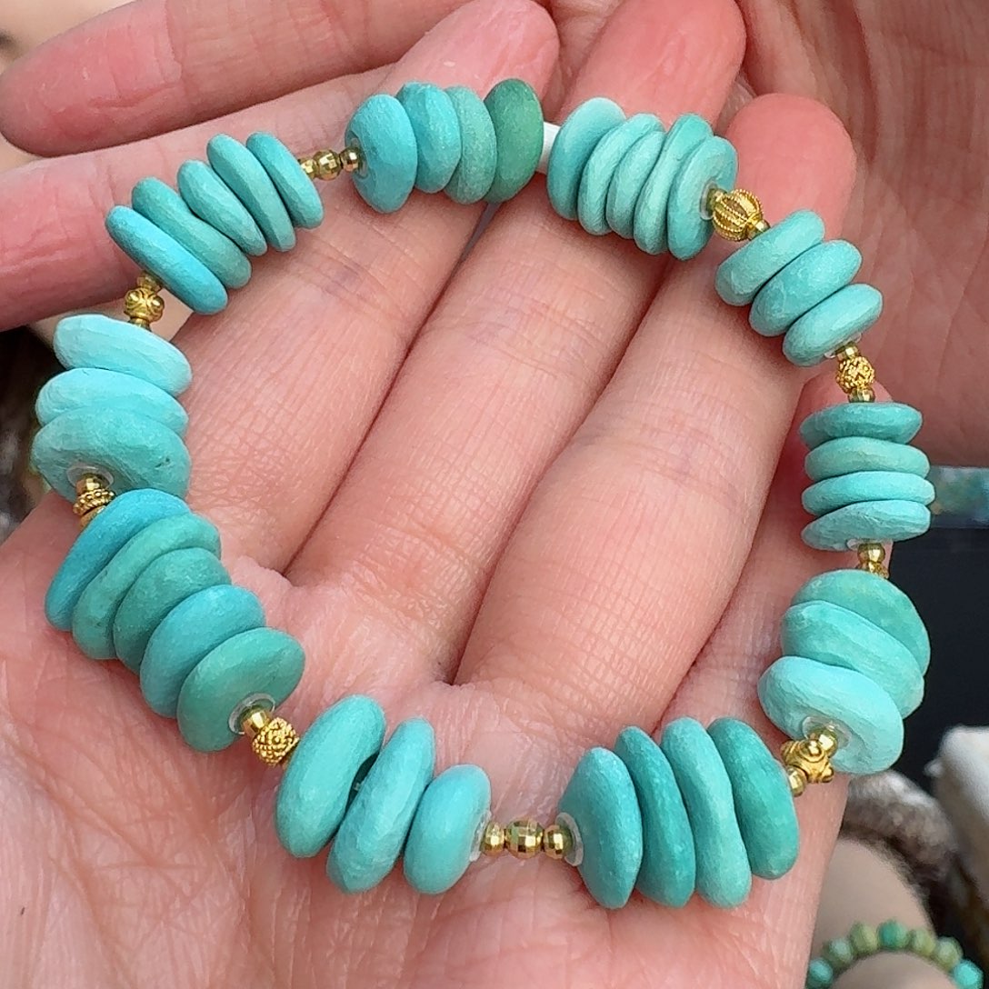 绿松石珠宝奇石18K金镶嵌