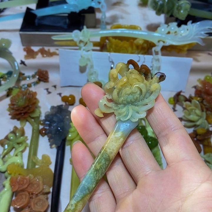 蛇纹石玉发簪未镶嵌